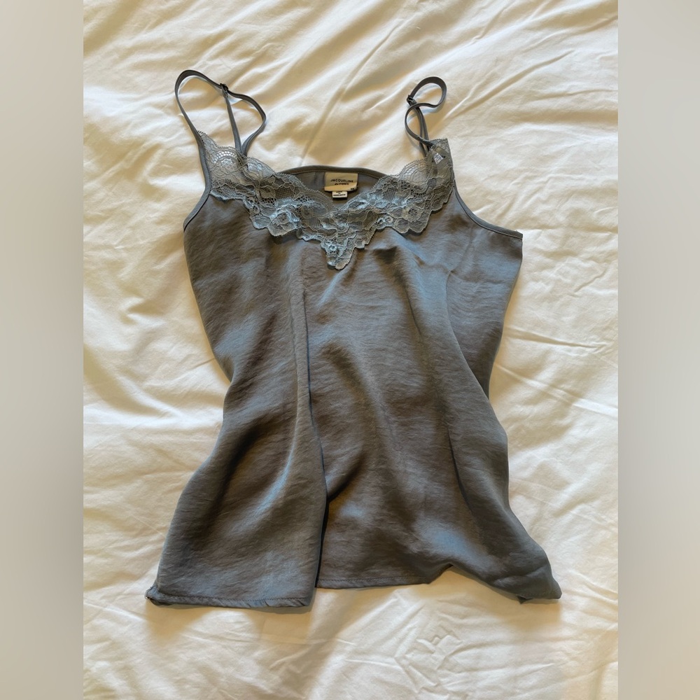 Satin tank top with lace trim size XS-S